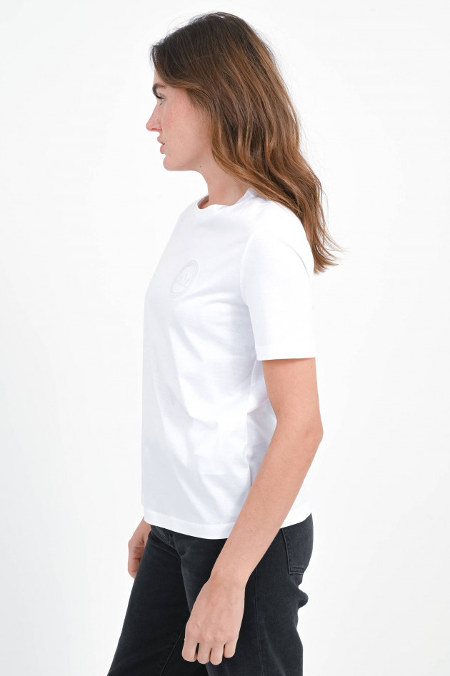 Max Mara MM T-Shirt GATTONI mit Logo-Detail in Weiß