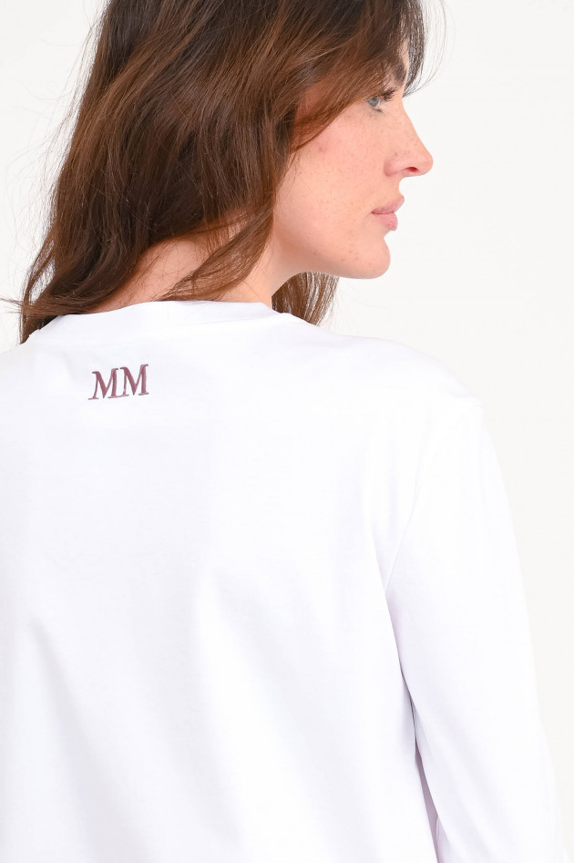 Max Mara MM Langarm-Shirt mit Print in Weiß
