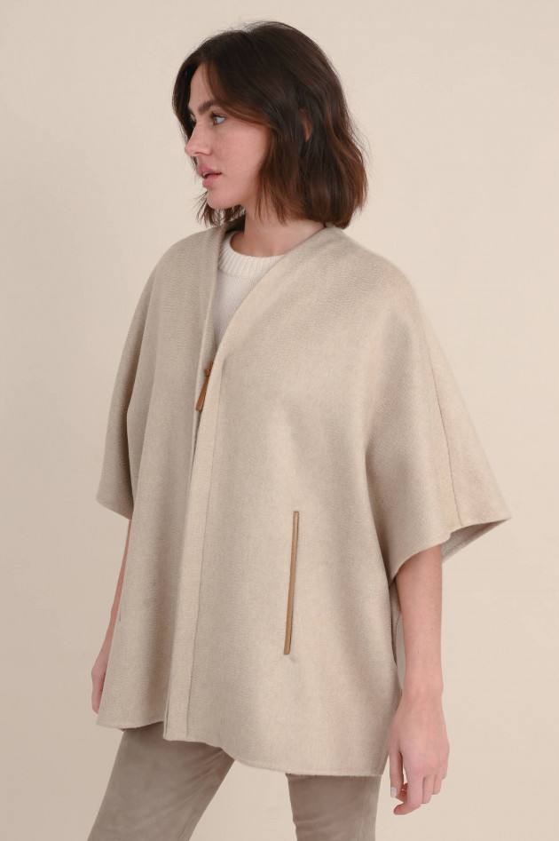 Max Mara Cashmere Poncho in Beige