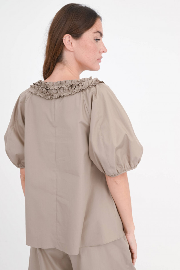 Max Mara-S Bluse ORIANA mit dekorativen Details in Taubengrau