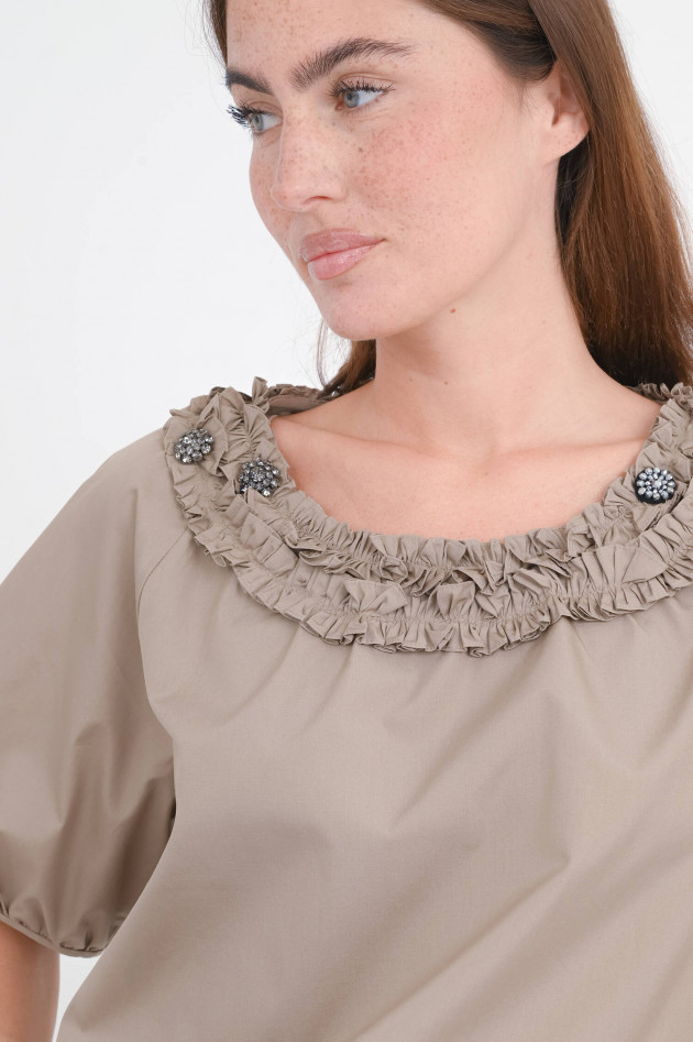 Max Mara-S Bluse ORIANA mit dekorativen Details in Taubengrau