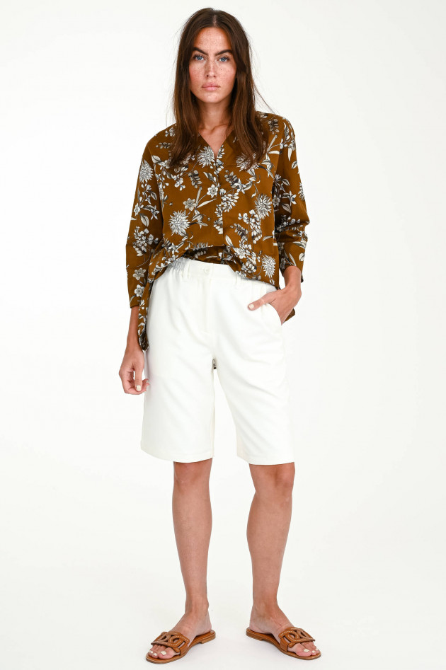 Max Mara-S Bluse ALINDA mit floralem Print in Braun