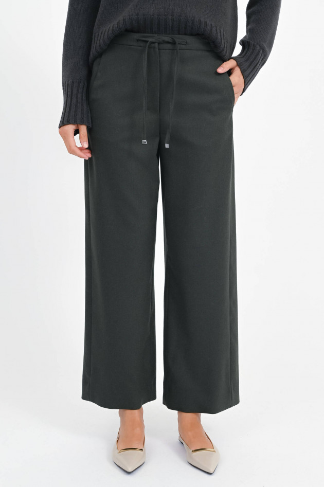 Max Mara-S Wide-Leg Culotte FLORIA in Dunkelgrün