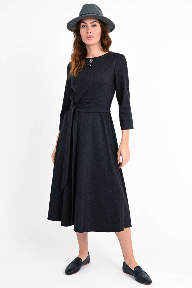 Max Mara-S A-Linien-Kleid LAGUNA aus Wolle in Anthrazit