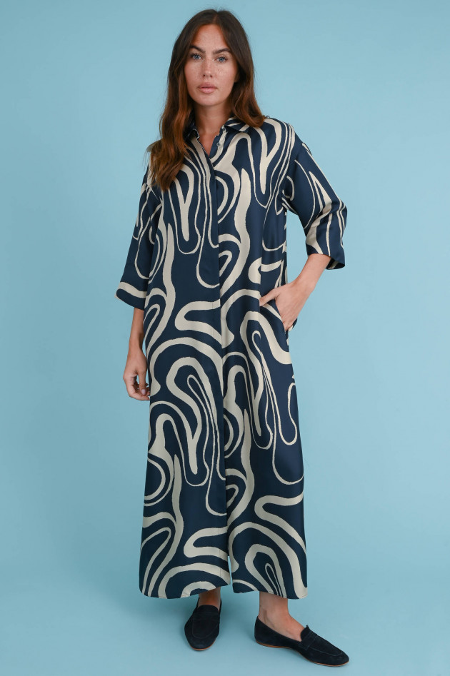 Max Mara-S Hemdblusenkleid GARONNA in Navy/Creme