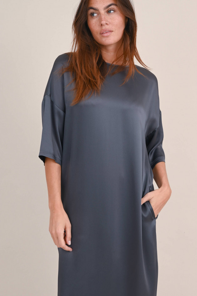 Max Mara-S Satin Kleid TERRA in Anthrazit