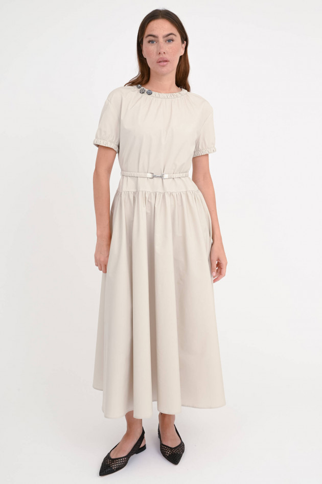 Max Mara-S Midi-Kleid TERRY mit Schmucksteinen in Ecru