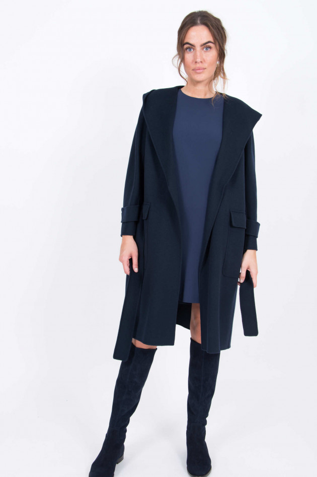 Max Mara-S Wollmantel mit Kapuze in Navy