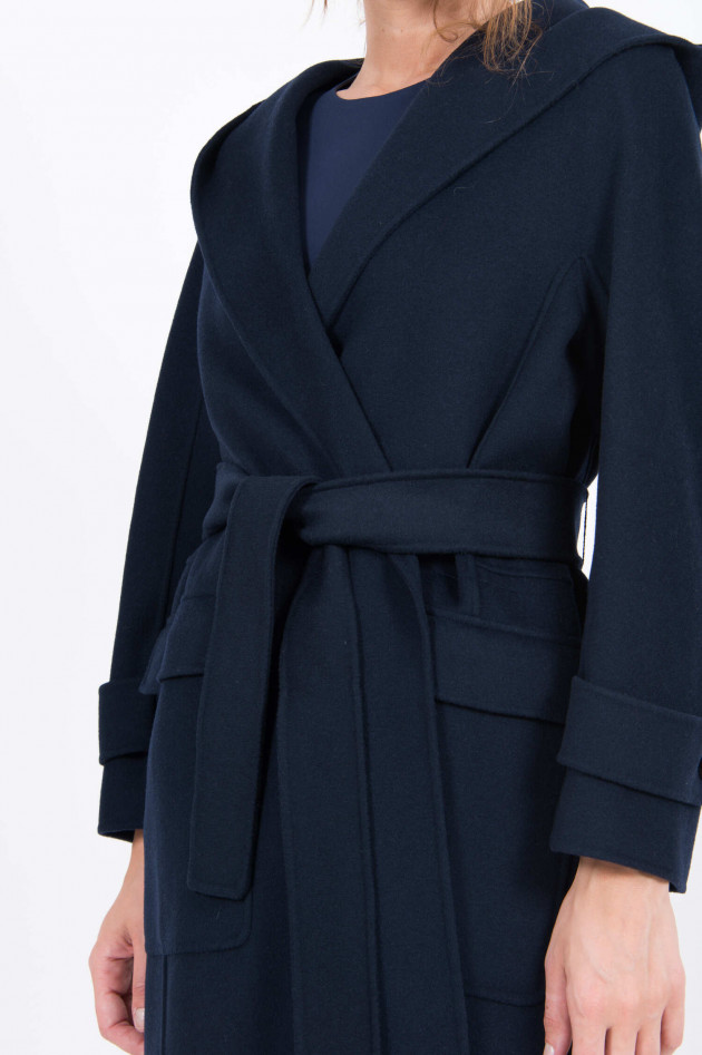 Max Mara-S Wollmantel mit Kapuze in Navy