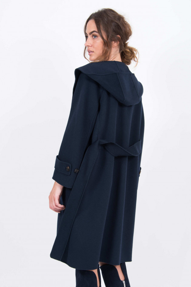 Max Mara-S Wollmantel mit Kapuze in Navy