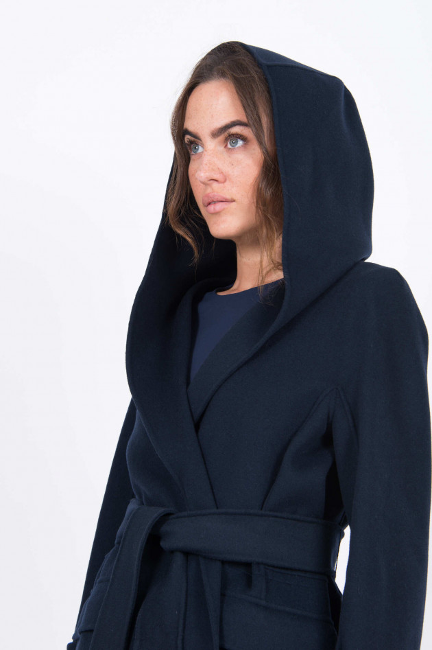 Max Mara-S Wollmantel mit Kapuze in Navy