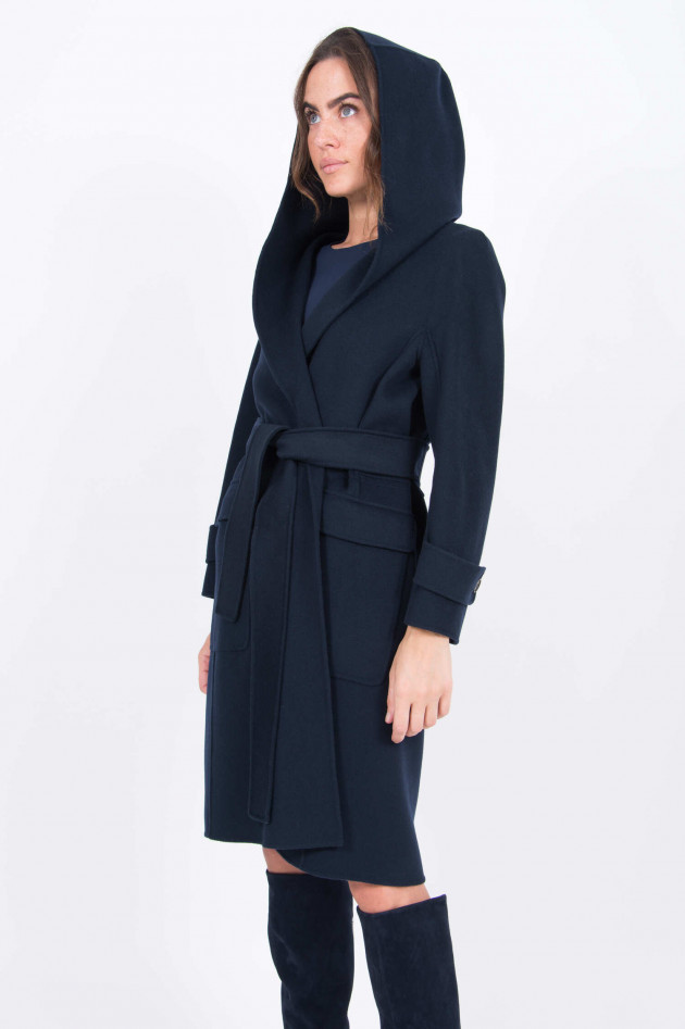 Max Mara-S Wollmantel mit Kapuze in Navy