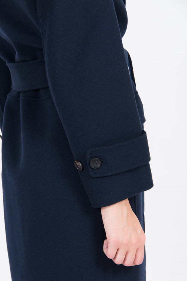 Max Mara-S Wollmantel mit Kapuze in Navy