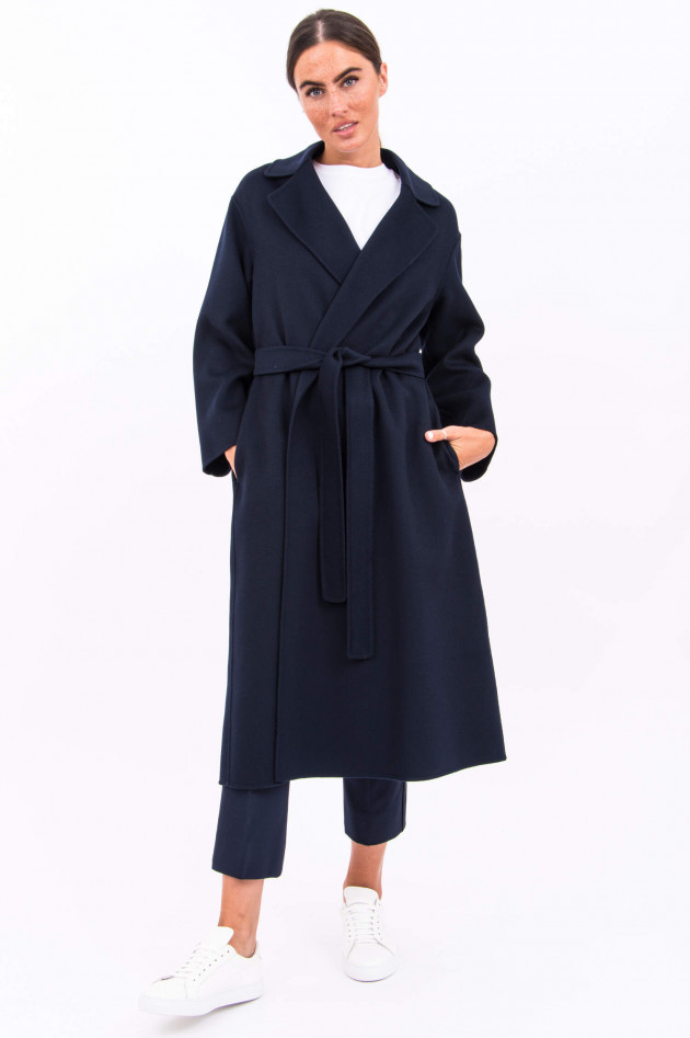 Max Mara-S Schurwoll-Mantel ELENA in Navy