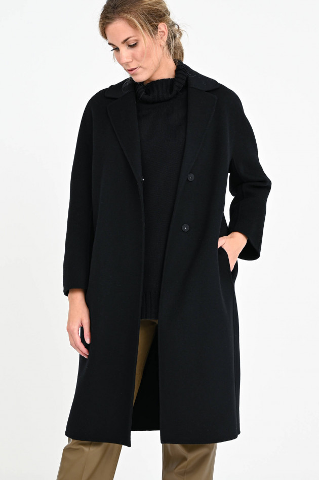 Max Mara-S Midi-Mantel REAME in Schwarz