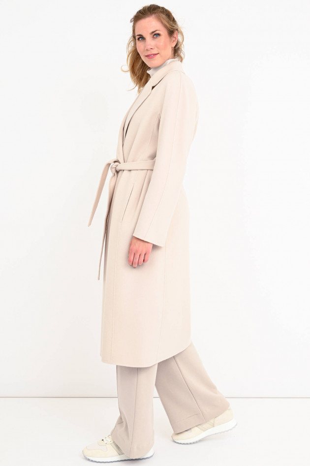 Max Mara-S Maxi-Mantel MINIMAL in Creme