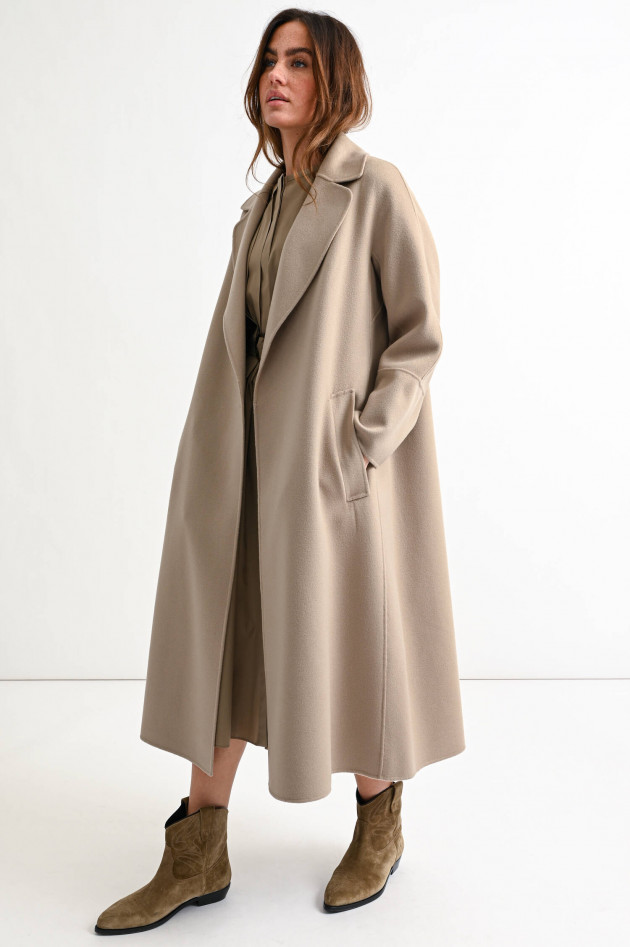 Max Mara-S Maxi-Wollmantel ELISA in Taupe