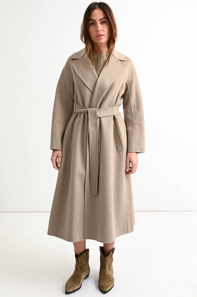 Max Mara-S Maxi-Wollmantel ELISA in Taupe