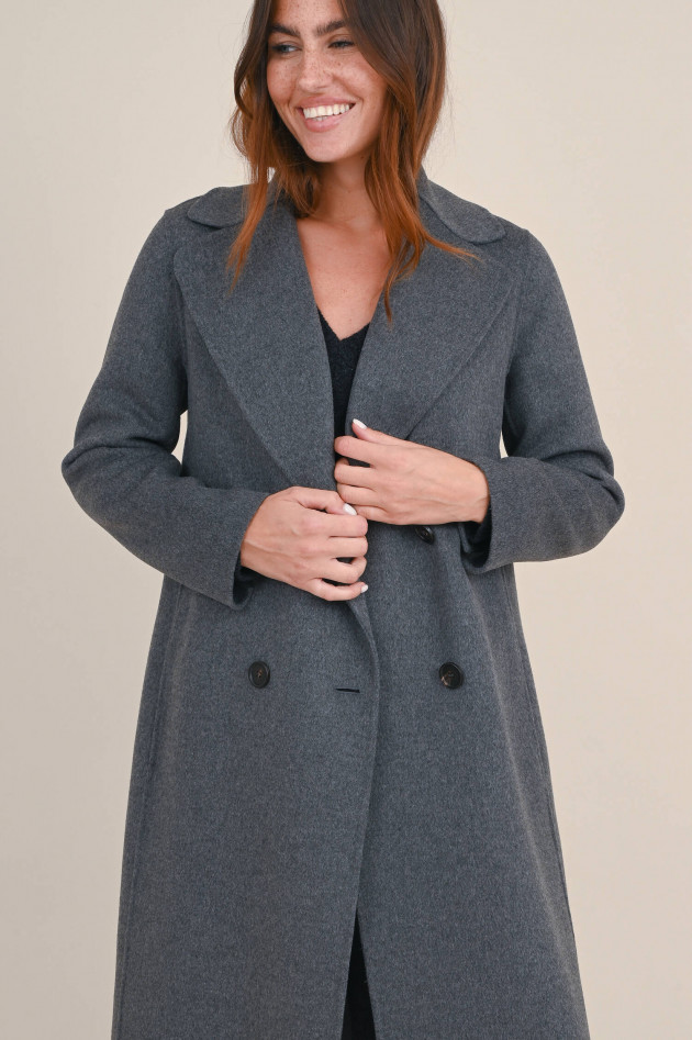 Max Mara-S Doppelreihiger Wollmantel PARIDE in Dunkelgrau
