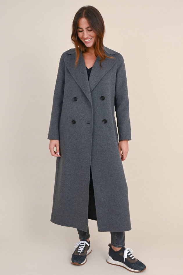 Max Mara-S Doppelreihiger Wollmantel PARIDE in Dunkelgrau