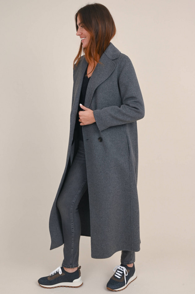 Max Mara-S Doppelreihiger Wollmantel PARIDE in Dunkelgrau