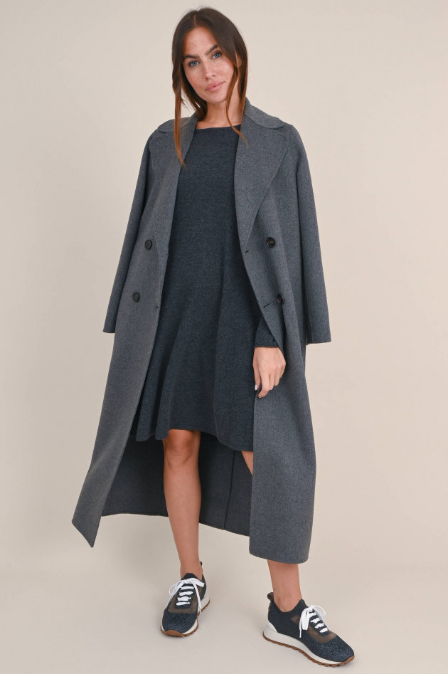 Max Mara-S Doppelreihiger Wollmantel PARIDE in Dunkelgrau