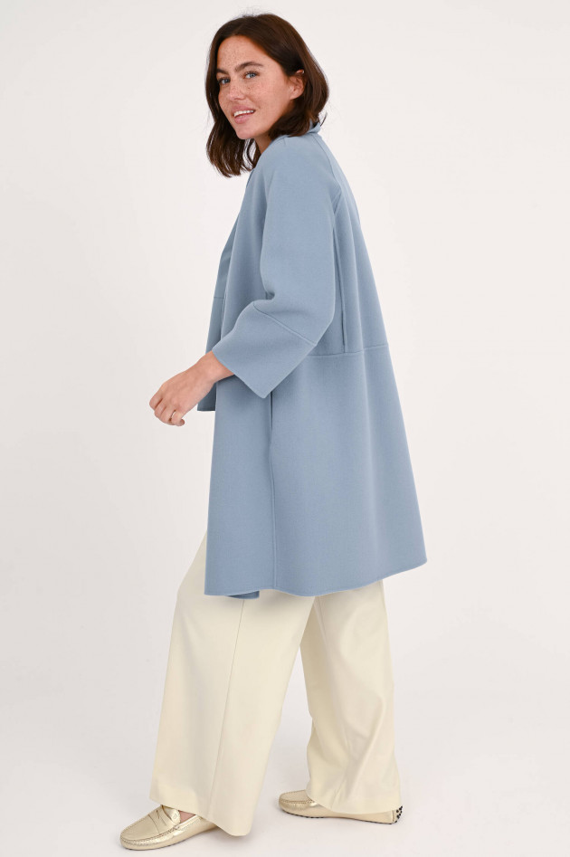 Max Mara-S Kurzmantel aus Schurwolle in Graublau