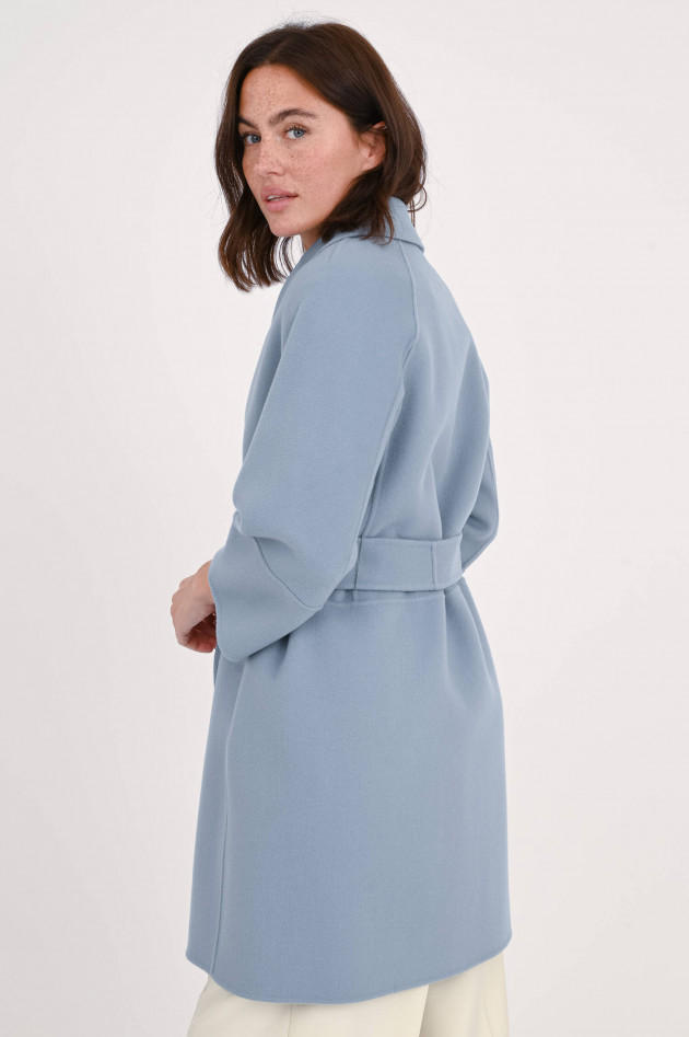 Max Mara-S Kurzmantel aus Schurwolle in Graublau