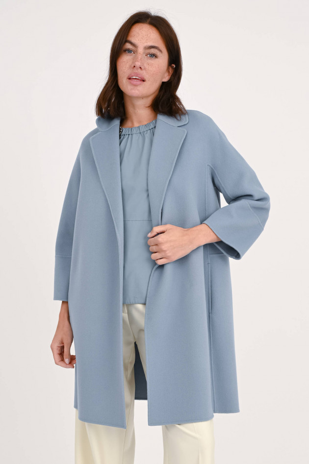 Max Mara-S Kurzmantel aus Schurwolle in Graublau