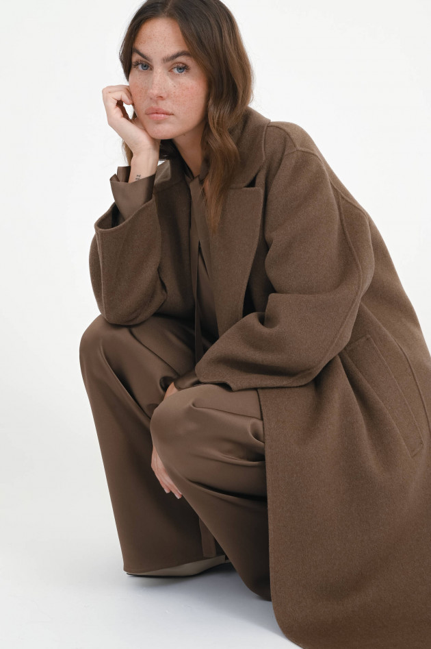Max Mara-S Mantel CUORE mit abnehmbaren Schal in Braun