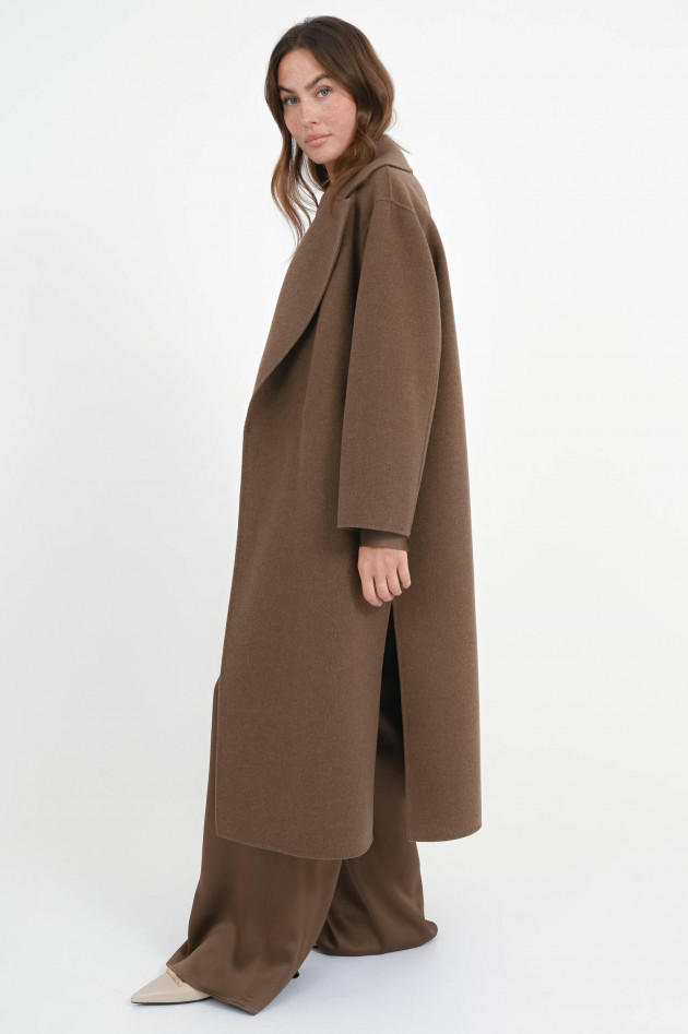Max Mara-S Mantel CUORE mit abnehmbaren Schal in Braun