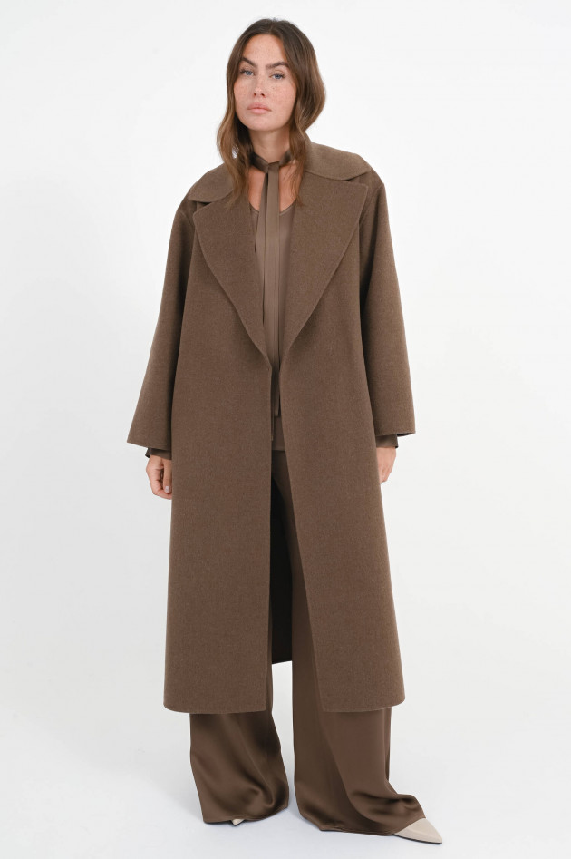 Max Mara-S Mantel CUORE mit abnehmbaren Schal in Braun