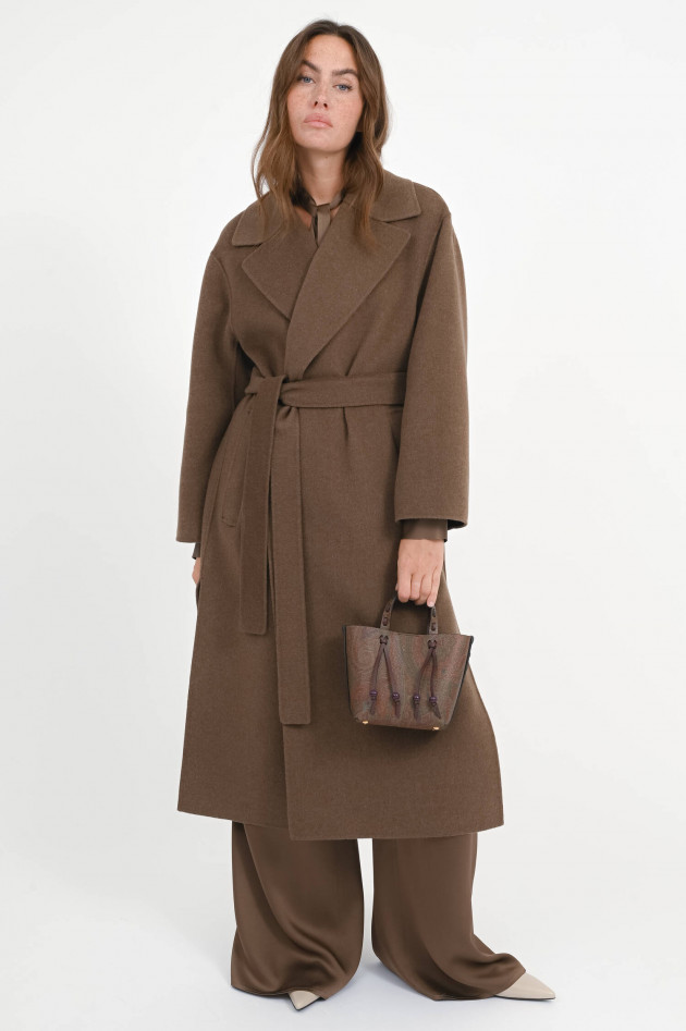 Max Mara-S Mantel CUORE mit abnehmbaren Schal in Braun