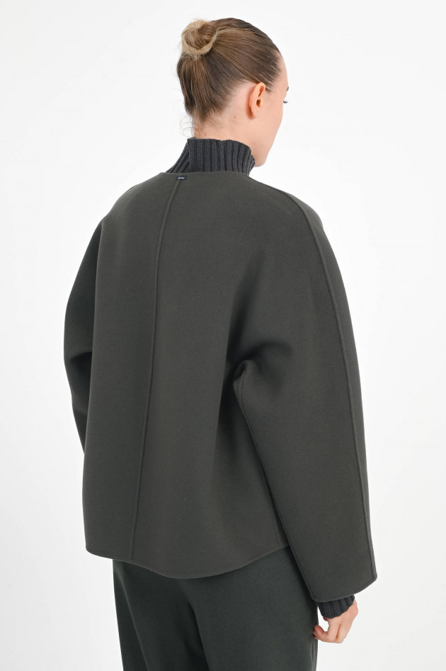 Max Mara-S Wolljacke KATE mit Schal in Dunkelgrün