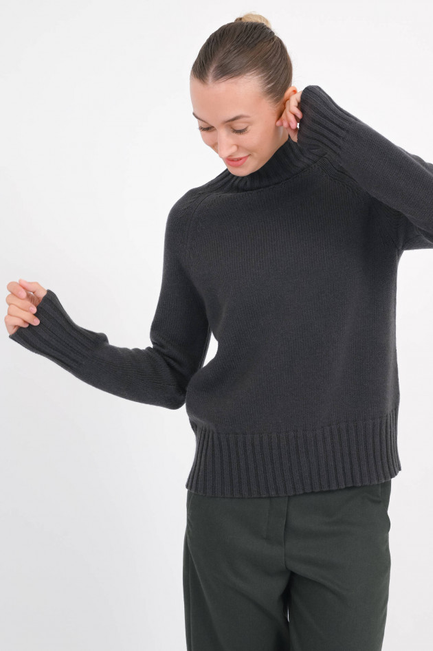 Max Mara-S Woll-Cashmere Pullover MANTOVA in Dark Green