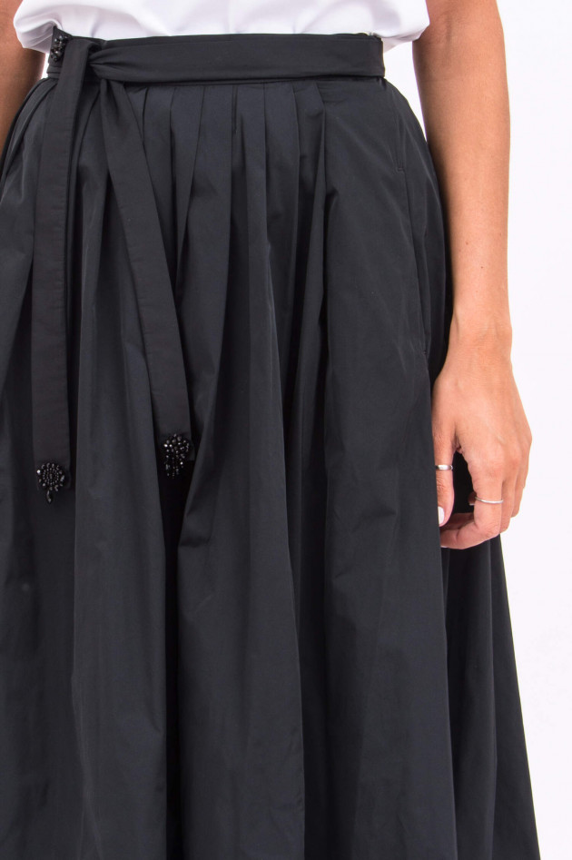 Max Mara-S Maxi-Rock mit Schmuckstein-Detail in Schwarz