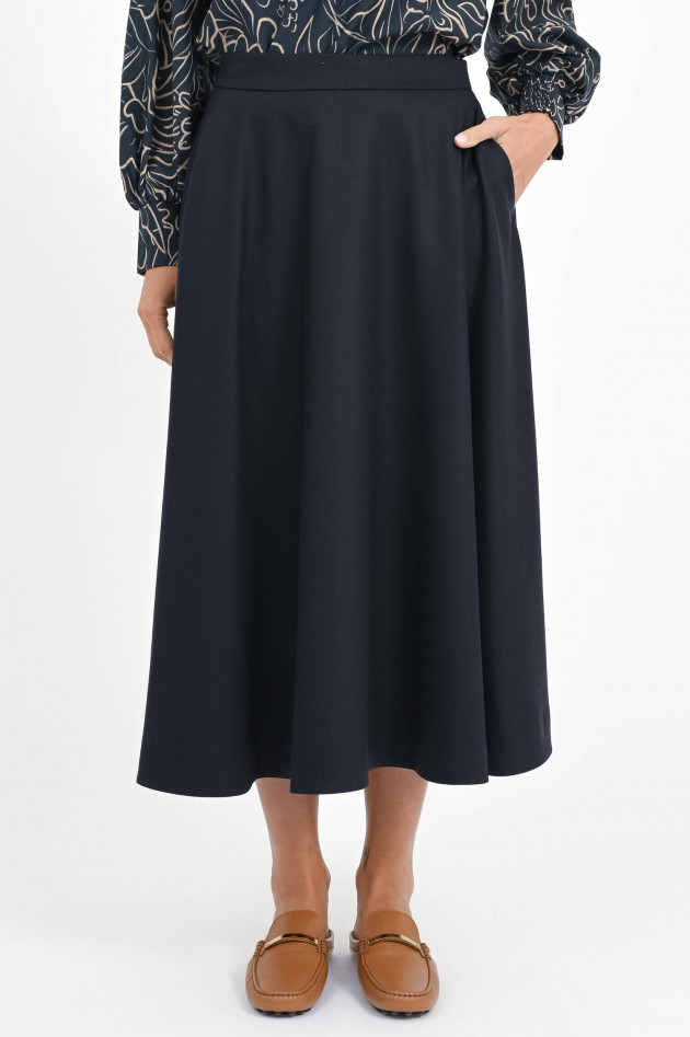 Max Mara-S Flanell Midi-Rock BETULLA in Navy
