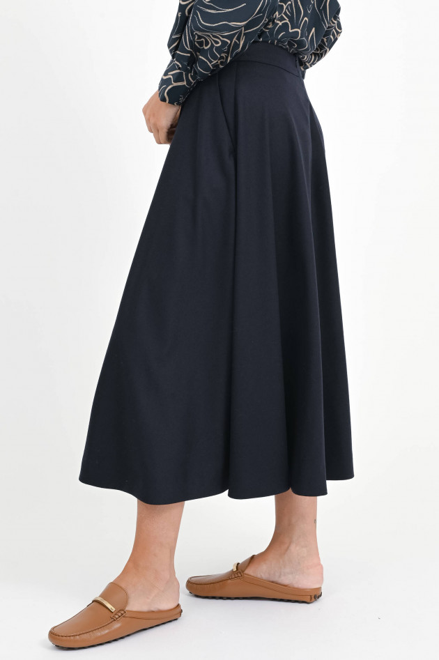 Max Mara-S Flanell Midi-Rock BETULLA in Navy
