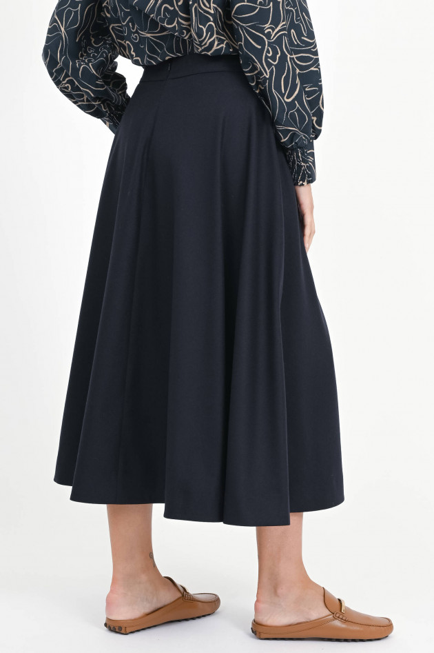 Max Mara-S Flanell Midi-Rock BETULLA in Navy