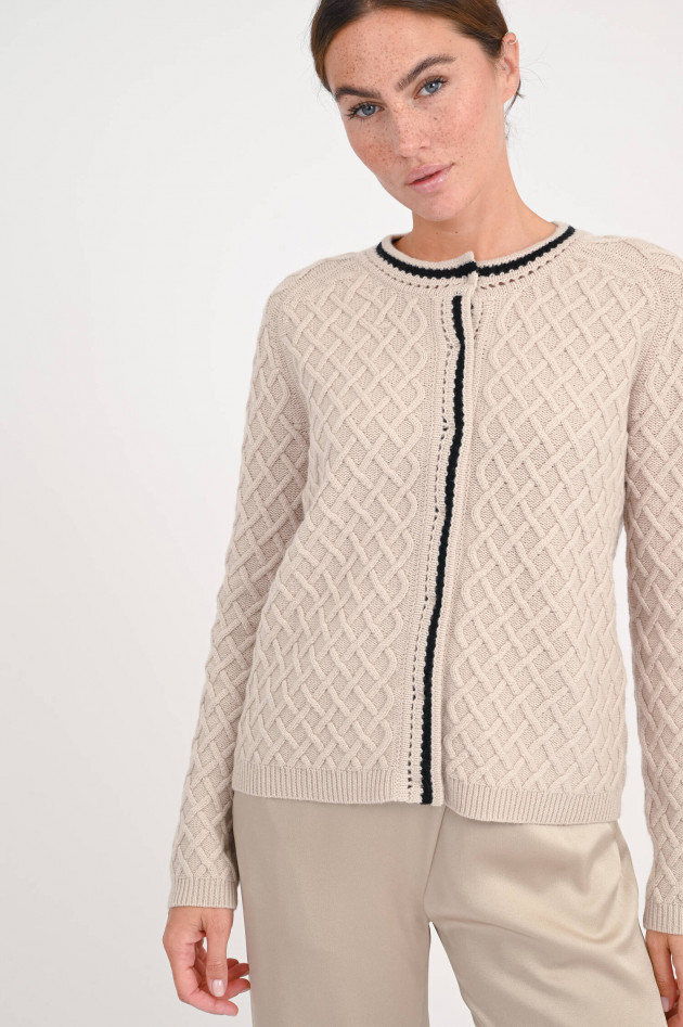 Max Mara-S Strickweste BAVIERA in Beige/Schwarz