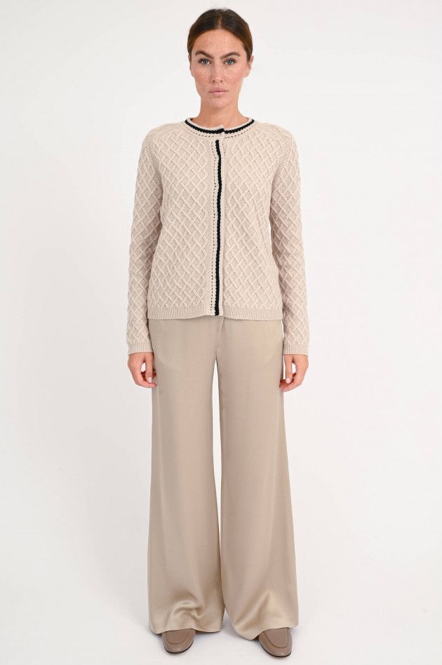 Max Mara-S Strickweste BAVIERA in Beige/Schwarz