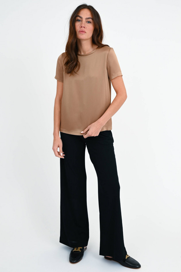 Max Mara-S Satin T-Shirt REBECCA in Camel