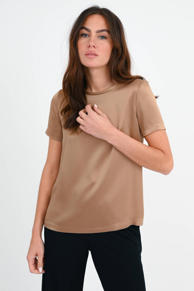 Max Mara-S Satin T-Shirt REBECCA in Camel