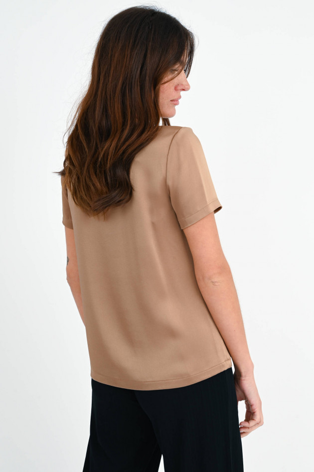 Max Mara-S Satin T-Shirt REBECCA in Camel