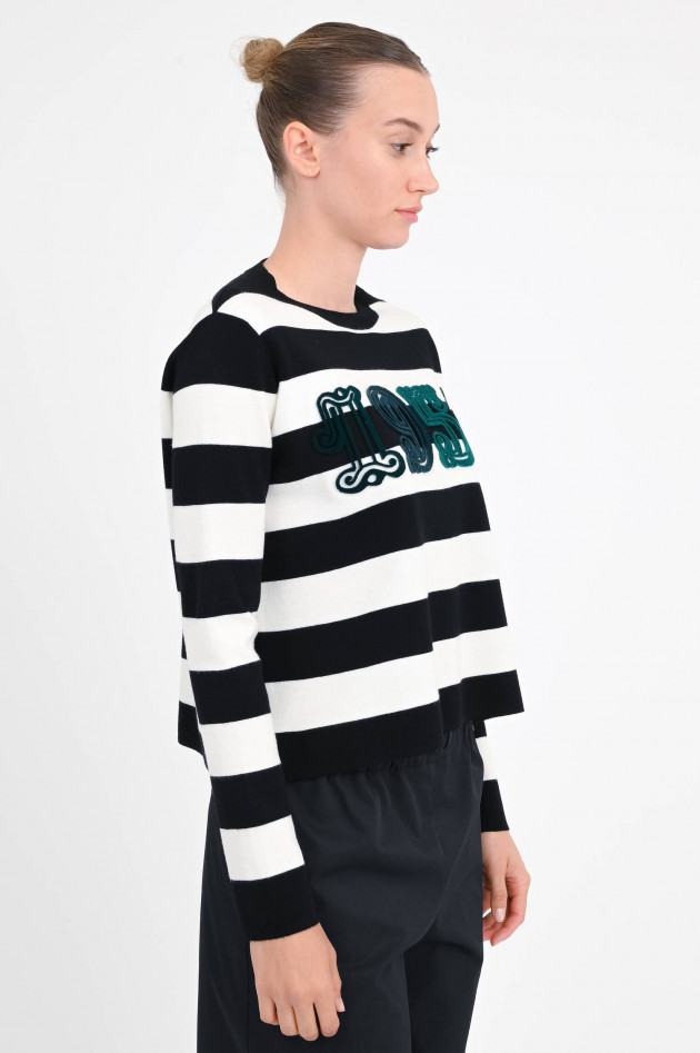 Max Mara Gestreifter Pullover VITERBO in Schwarz/Weiß/Grün