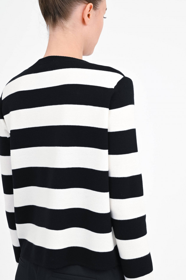 Max Mara Gestreifter Pullover VITERBO in Schwarz/Weiß/Grün