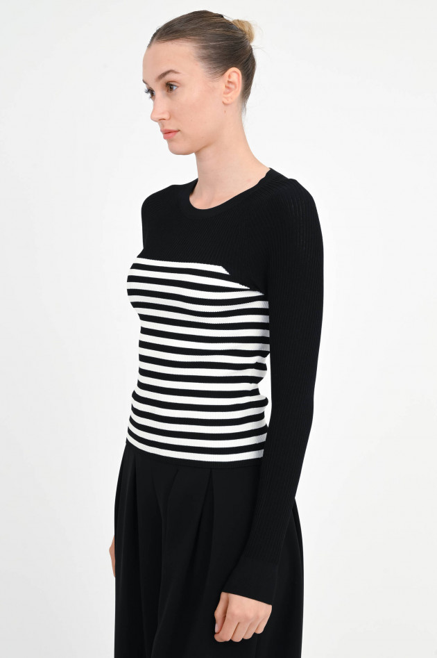 Max Mara Gestreifter Pullover BRAISE in Schwarz/Weiß