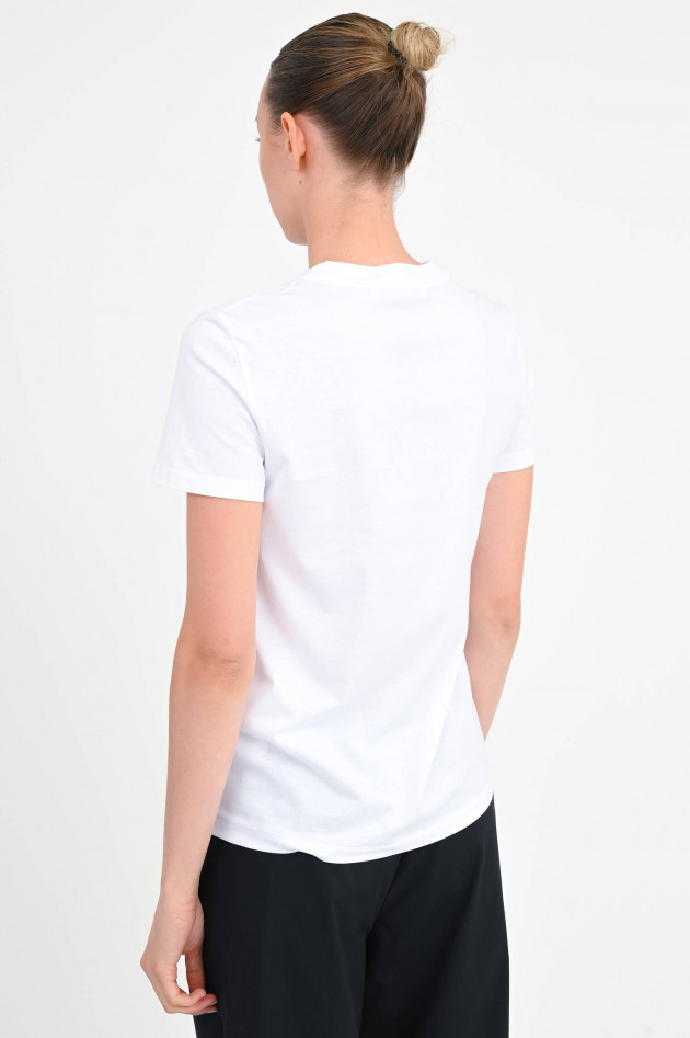 Max Mara T-Shirt CALCIO mit Schriftzug in Weiß/Schwarz