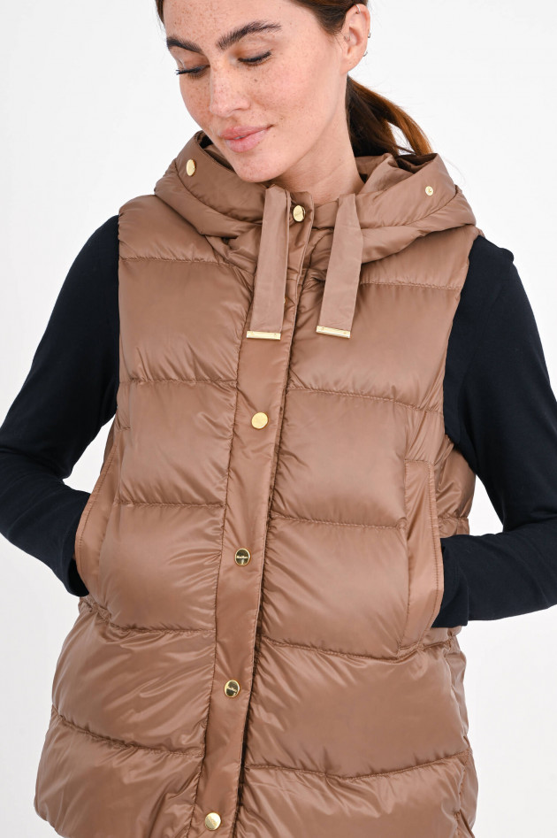 Max Mara The Cube Daunenstepp-Gilet JSOFT in Camel