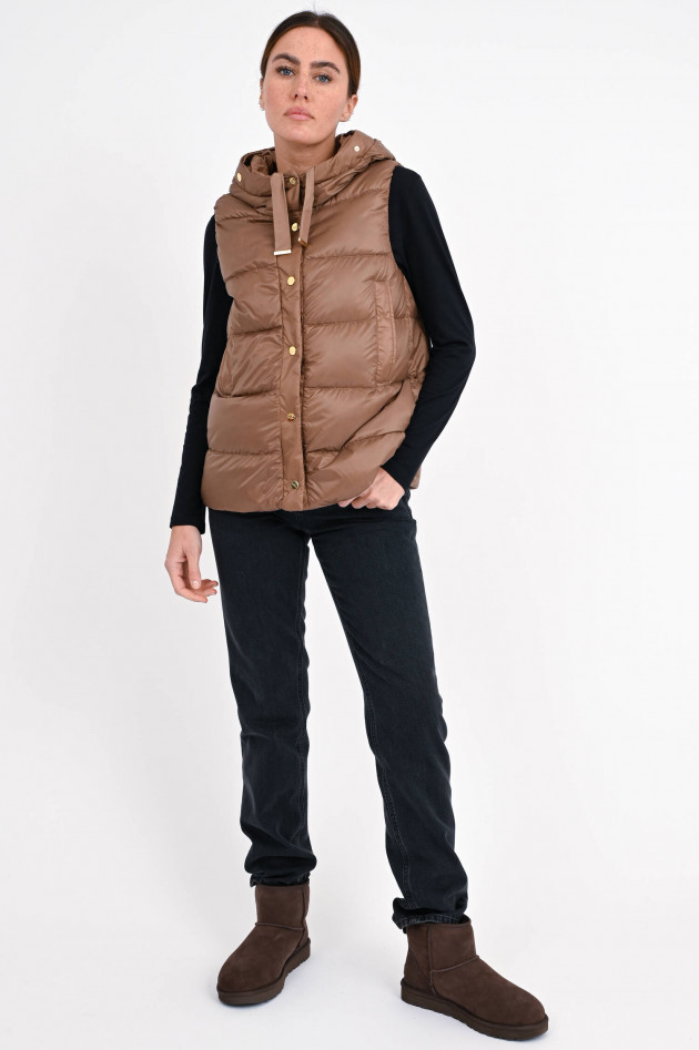 Max Mara The Cube Daunenstepp-Gilet JSOFT in Camel